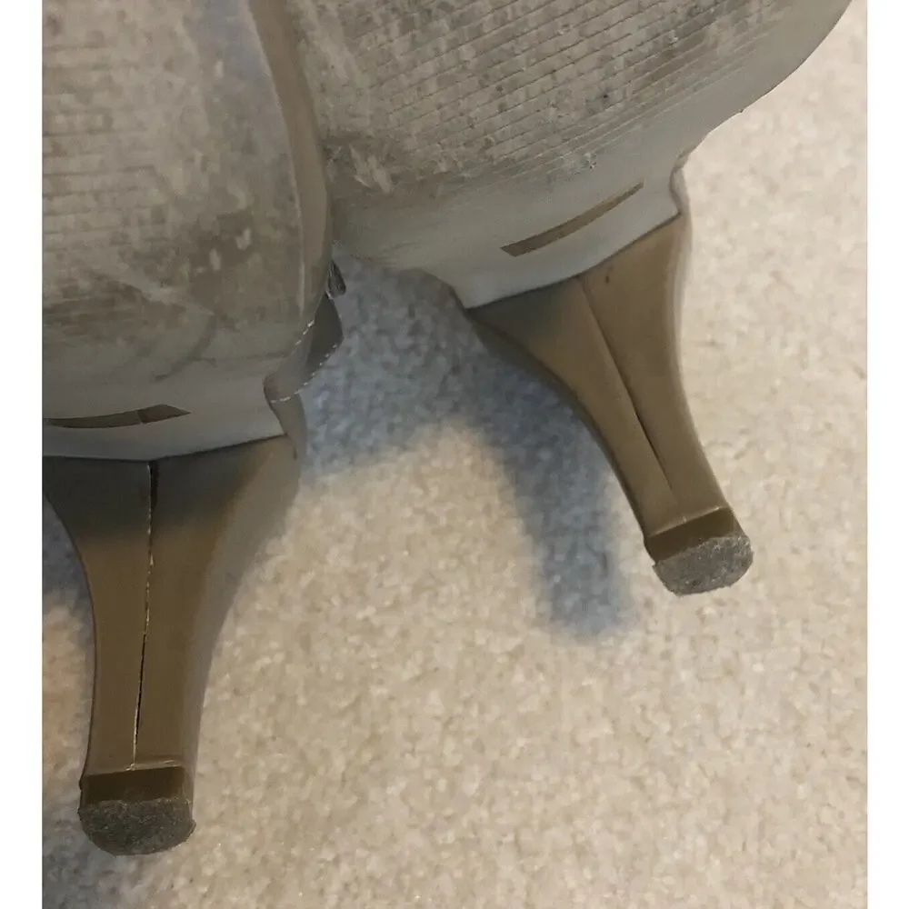 Madden Girl Nemmo Beige‎ Faux Leather Women Heels 9.5M Open Toe Sandals
